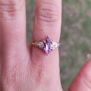 Pink sapphire engagement ring